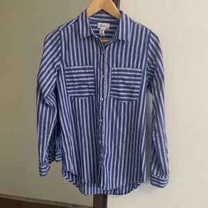Japna Classic Blue and White Striped Women's Blouse